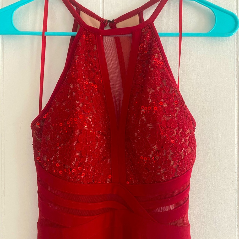 Illusion Red Maxi Dress